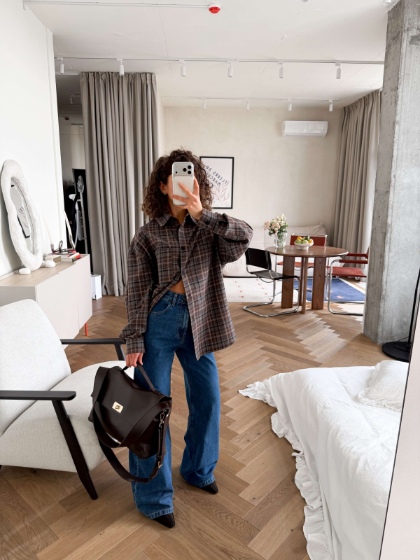 Містка сумка-шопер ТЕОНА шоколадна LEMAN LM4868-2